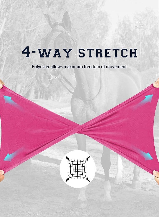 HackFond Horse Fly Mask Generous&Fine Mesh Eye Covers and Ears Elasticity Mask Snug Fitting Comfortable Breathable Lightweight Equine Stretchy Protection for Horses Hot Pink Full Size - Image 4